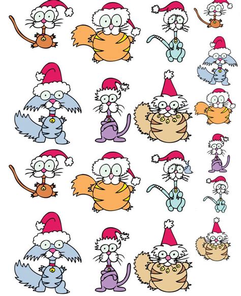 Crazy Christmas Cats Ceramic Decals Enamel Decal Fusible Etsy