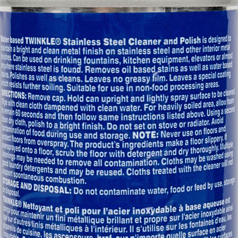 Diversey Twinkle 991224 17 Oz Stainless Steel Cleaner And Polish