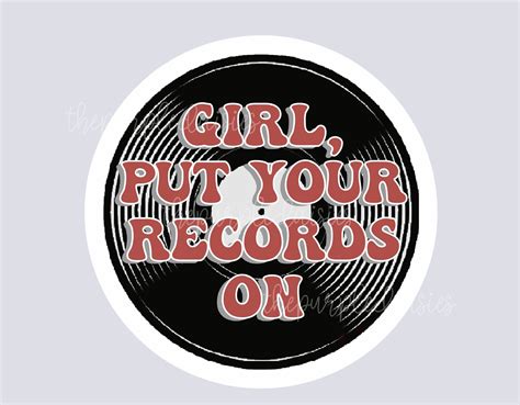 Girl Put Your Records On Sticker 2x2 Cute Retro Etsy