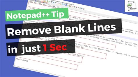 How To Removing Empty Lines In Notepad Delete Blank Rows Youtube