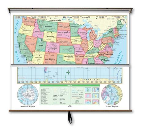 Usworld Primary Wall Map Combo Map Shop Classroom Maps Images