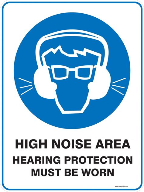 Mandatory Sign High Noise Area Hearing Protection Must Be Worn