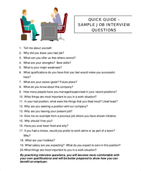 FREE Sample Interview Question Templates In PDF