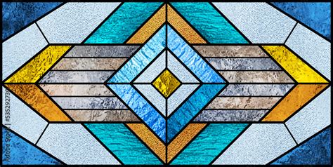 stained glass window abstract colorful stained glass background art deco geometric decor for