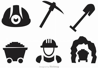 Mining Icons Vectors Coal Icon Vector Shovel