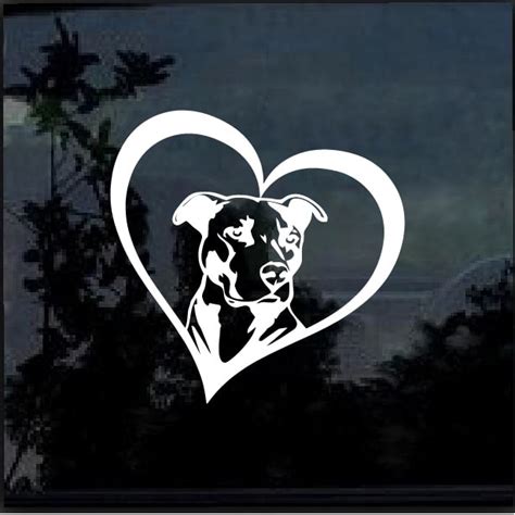 Pitbull Heart Decal Sticker Custom Sticker Shop