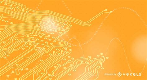 Circuit Board Orange Tech Background Vector Download