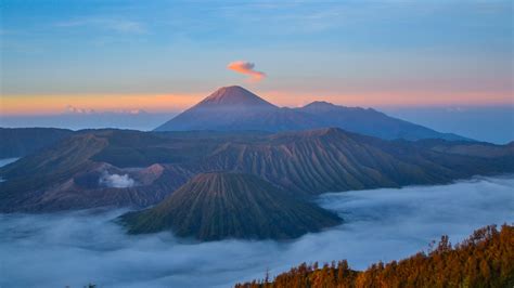 Behang Vulkaan Bergen Bromo Tengger Semeru National Park Semeru