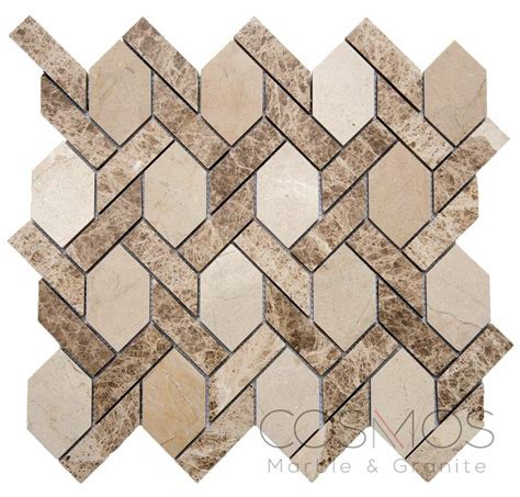 Ladder Hex Marble Mosaic Ladder Hex Mosaic Cosmos Marble And Granite