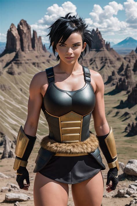 realistic female saiyan warrior by sin9ty on deviantart