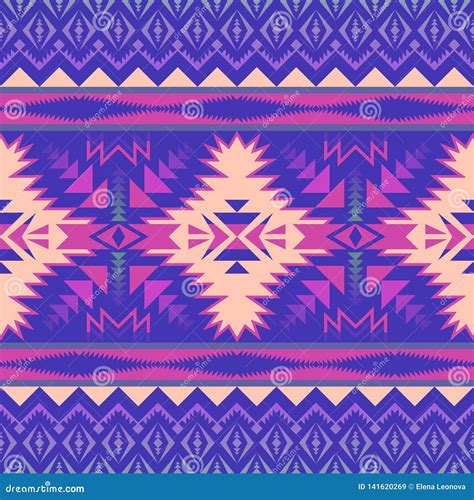 Native Southwest American Indian Aztec Navajo Seamless Pattern