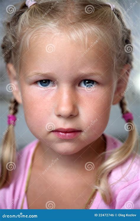 Serious Little Girl Stock Photo Image Of Girl Close 22472746