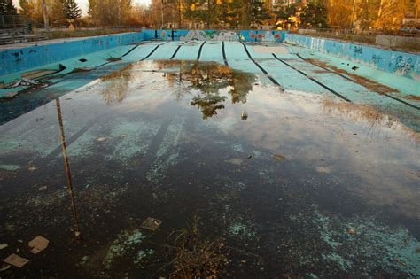 Abandoned Swimming Pool In The Thermal Spa Slnava In Piestany Slovak