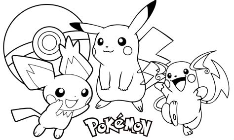 Pichu Pikachu And Raichu Coloring Pages Sketch Coloring Page