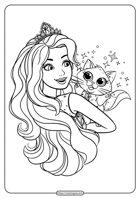 Printable Barbie And Cat Coloring Pages Artofit