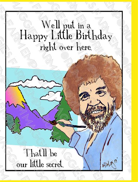 Bob Ross Birthday Card Maggies Farm Emporium
