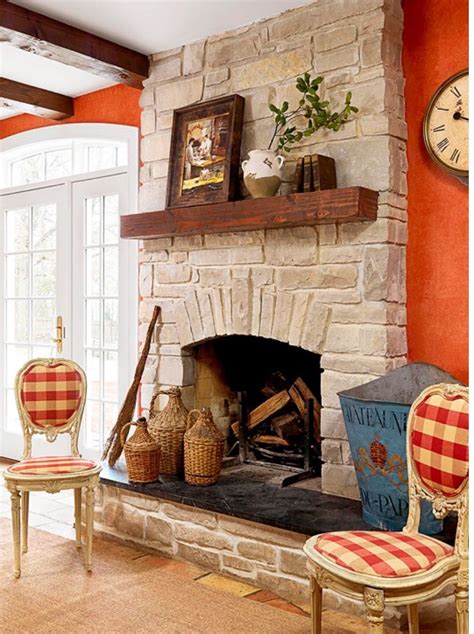 Like The Raised Hearth And Stone Fireplace Design Country Fireplace