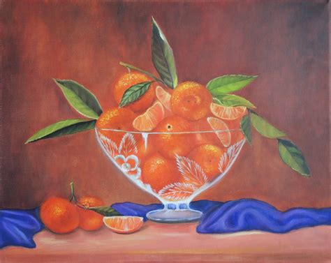 Clementine Painting Orange Fruit Art Original Artwork Food Etsy
