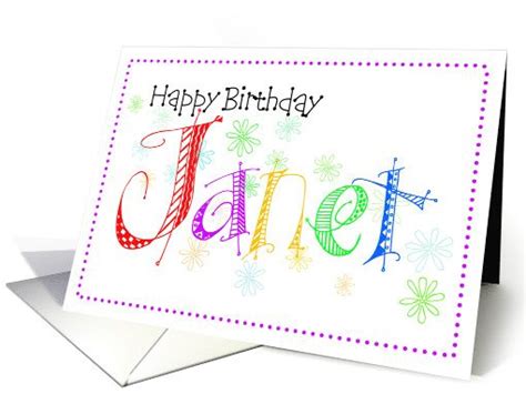 Birthday Card For Janet Card Birthday Cards Cards Birthday