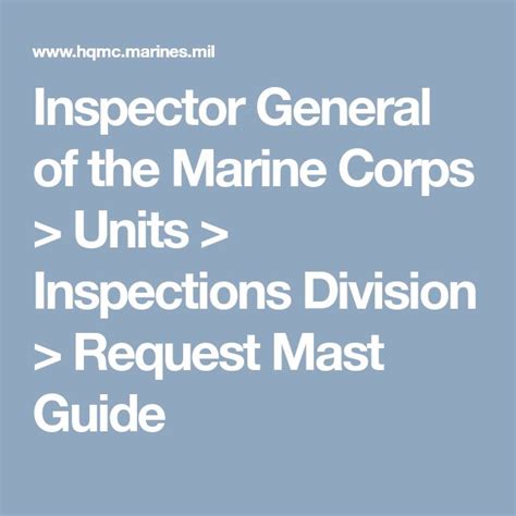 Inspector General Of The Marine Corps Units Inspections Division