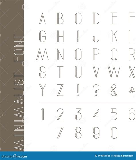 Minimalist Alphabet Set Vector Illustration Decorative Design Stock