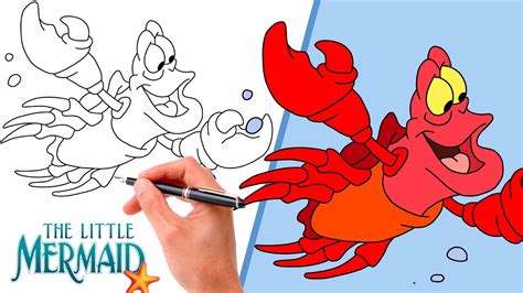 How To Draw Sebastian From The Little Mermaid Easy Youtube