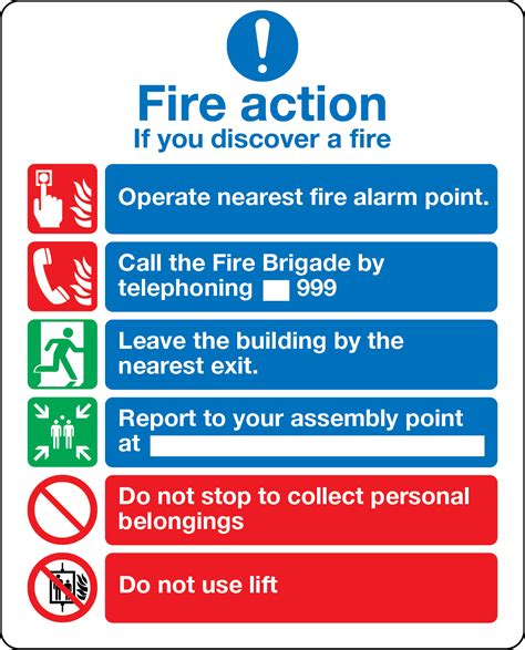 Fire Action Notice Incorporating Graphic Symbols From Bs 5499 With