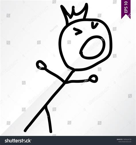 Stick Figure Man Screams On White Stock Vector Royalty Free