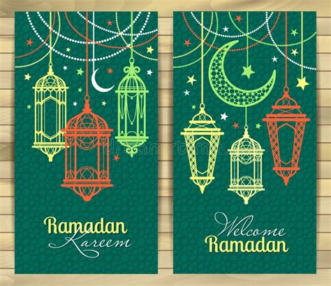 Ramadan Kareem Islamic Background Lamps For Ramadan Stock Vector