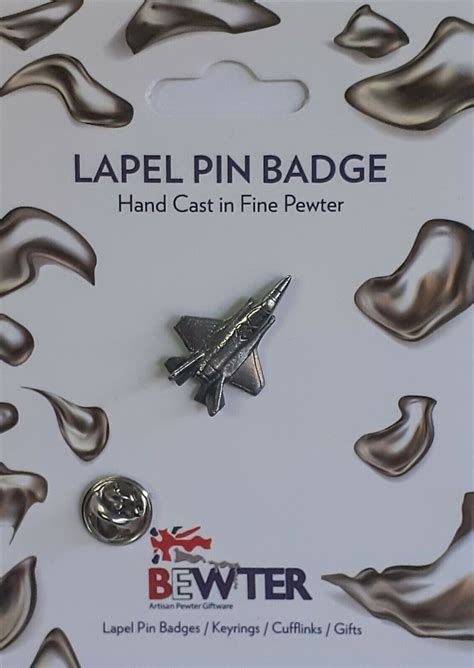 F 35 Lapel Pin Badge Military Fighter Jet Plane Pilots British Pewter