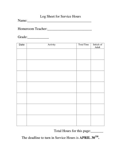 The advanced tools of the editor will guide you through the editable pdf template. Free Printable Community Service Log Sheet | Free Printable