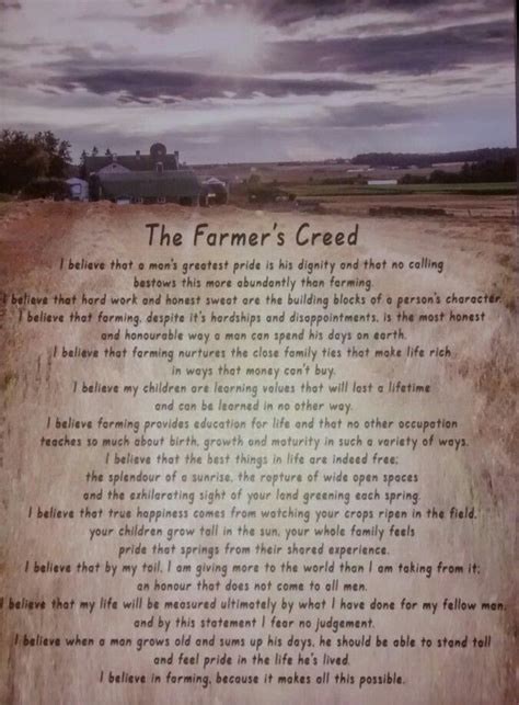 The Farmers Creed Farm Life Quotes Farm Quotes Farmer Quotes