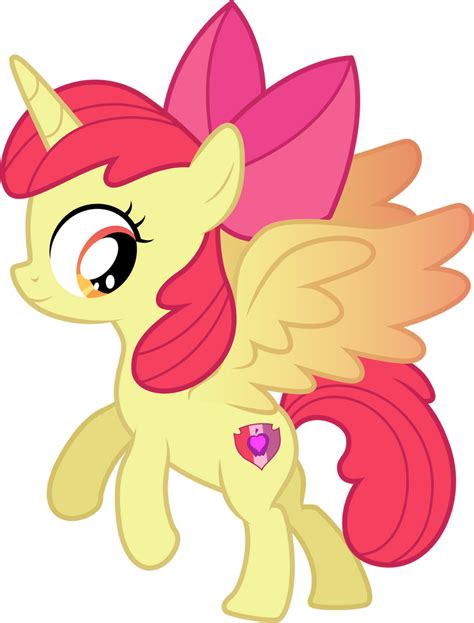Request Alicorn Apple Bloom By Cloudyglow On Deviantart