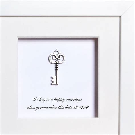 Personalised Key To A Happy Marriage Box Frame By Twenty Seven