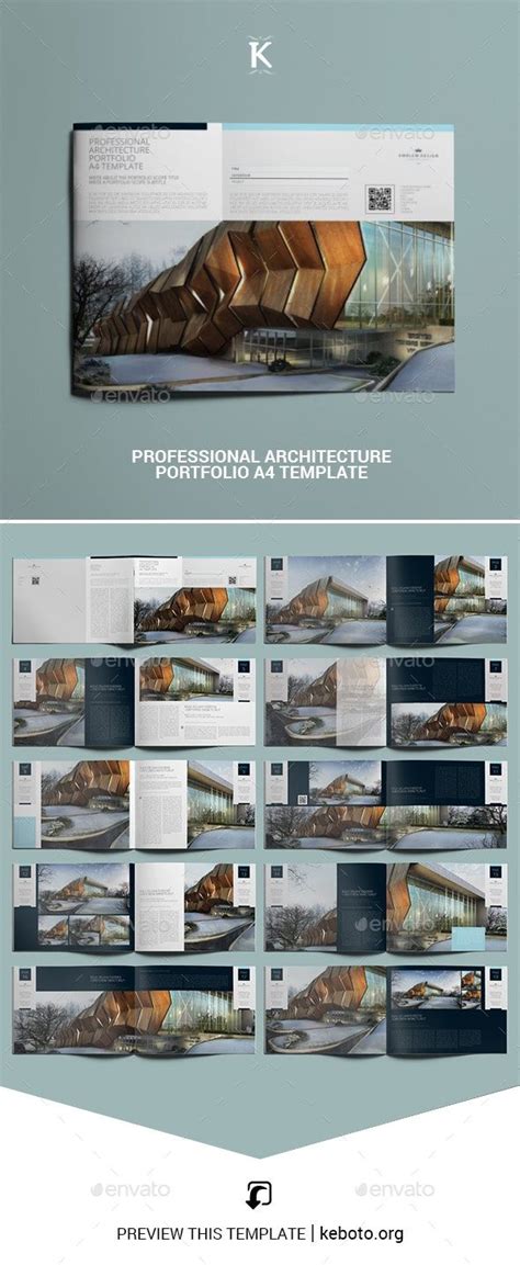 Professional Architecture Portfolio A4 Template By Keboto