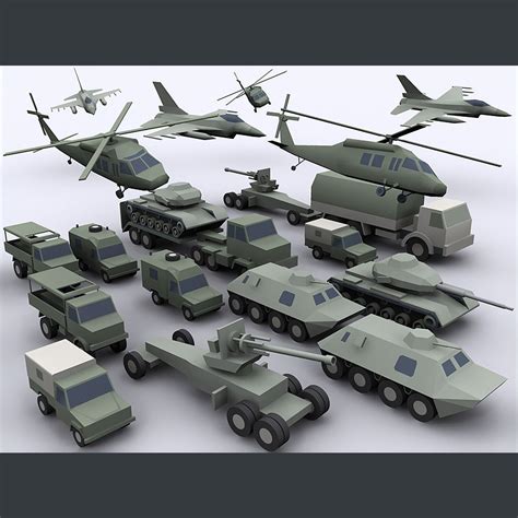 Army Military Combat Vehicles Low Poly 3d Model Low Poly Max Obj Fbx