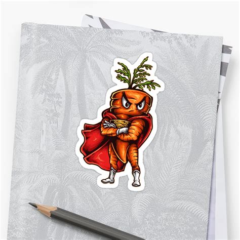Super Carrot Sticker By Manateesdesign Redbubble