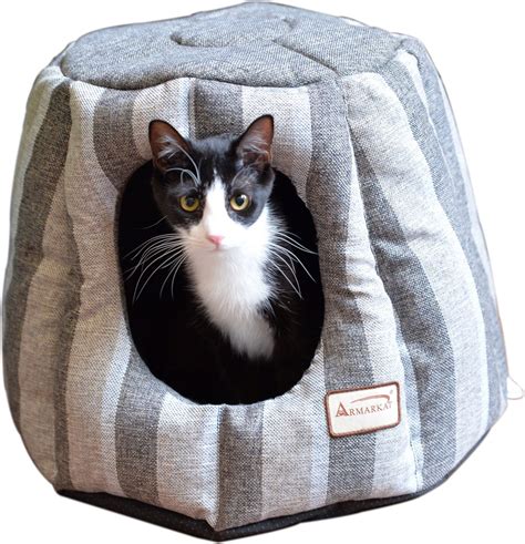 Small meduim large dogs cats. Armarkat 17-in Cave Shape Cat Bed, Gray & Silver - Chewy.com