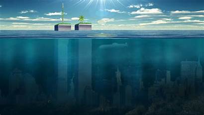 Underwater Ocean York Buildings Sunken Cities Water