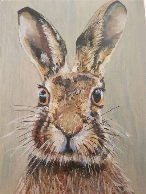 Hare Print Oil Paint Hare Art A3 Wildlife Rabbit Wall Etsy Hare