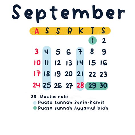 Gambar Kalender Puasa Sunnah September 2023 Hijriyah Ad Kalender