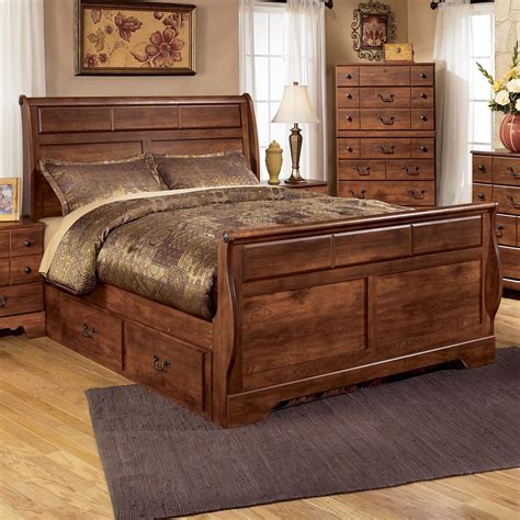 Ashley Signature Design Timberline Queen Sleigh Bed With Underbed