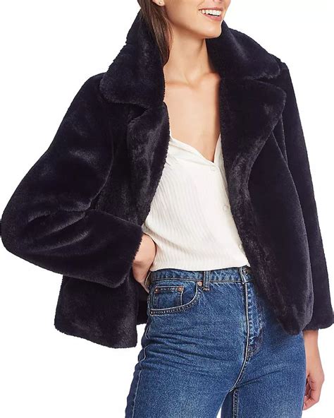1 state cropped faux fur jacket faux fur cropped jacket faux fur jackets women collar jackets