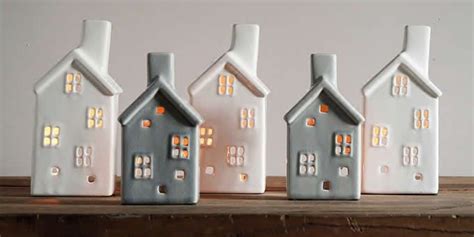Ceramic House Shaped Tealight Candle Holder Ceramic Houses Ceramic