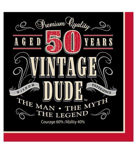 Sprüchebilder und bilder glückwünsche zum 40. Servietten "Vintage Dude - 50. Geburtstag" - 16 Stück