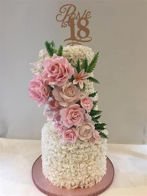 beautiful rose cake by jollyjilly in 2020 rose cake cake flower cake