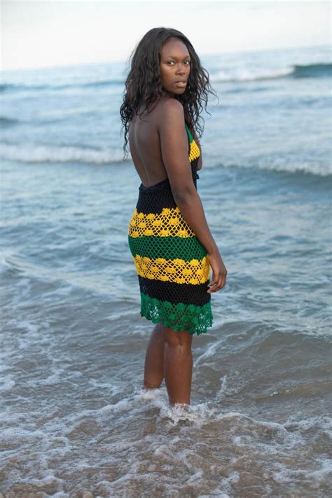 Handmade Crochet Dress 02 Jamaican Colors Etsy Crochet Dress
