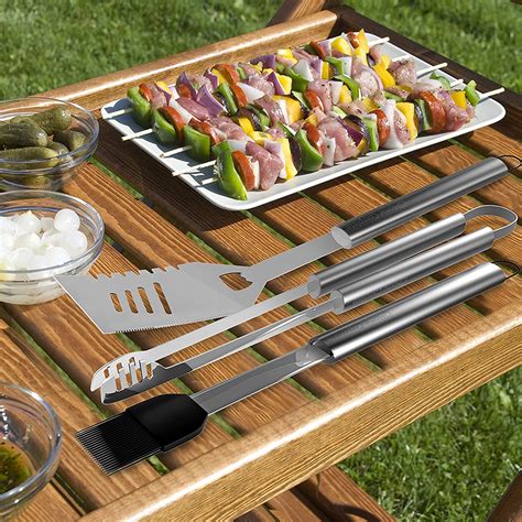 bbq grill tool set 16 piece stainless steel barbecue grilling accessories with aluminum case