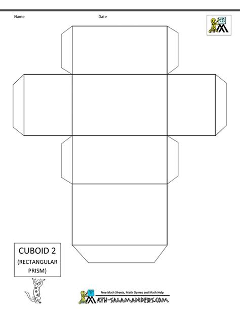 3d Geometric Shapes Nets 3d Geometric Shapes Box Template