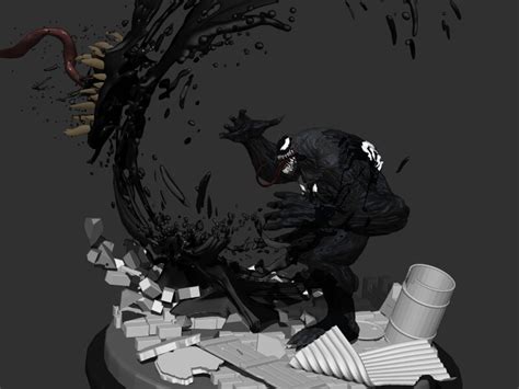 Artstation Venom Action Pose For 3d Printing Enrique Noriega